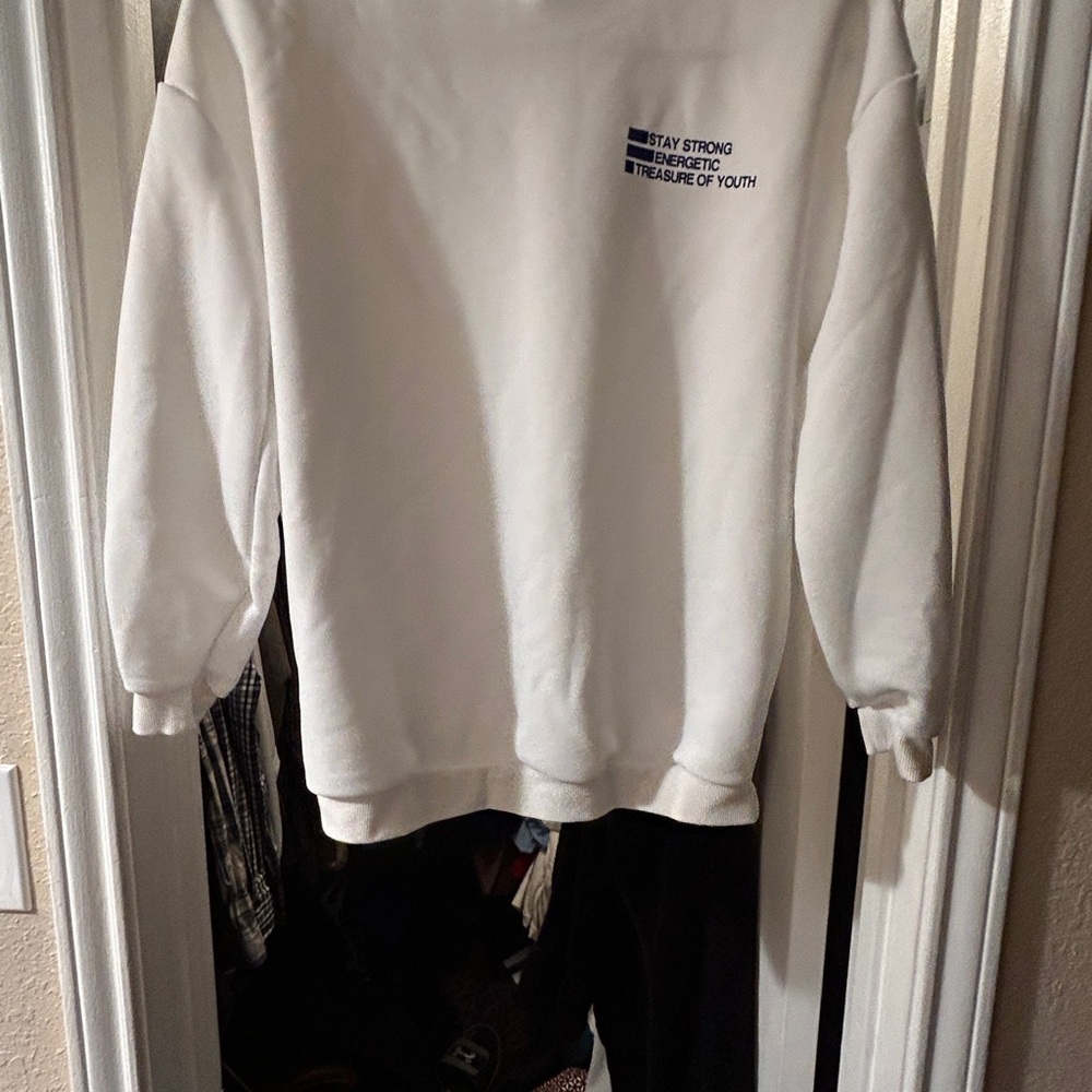 SHEIN White Sweatshirt with Motivational Text